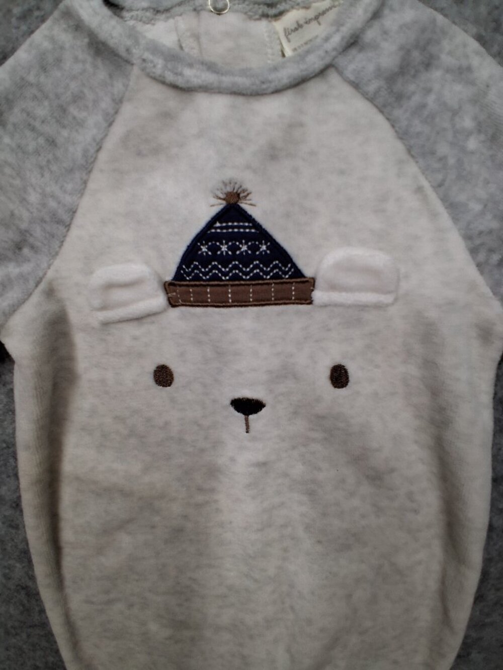 First Impressions boys romper size 3/6 months Gray Good condition
